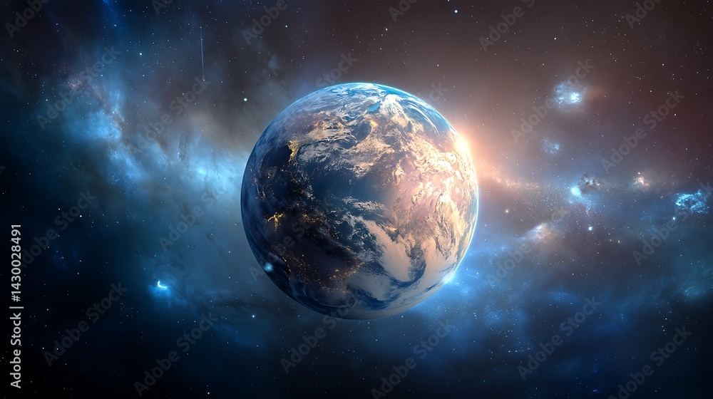 Wall mural stunning high-resolution view of planet earth from outer space
