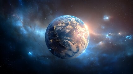 Fototapeta premium Stunning high-resolution view of planet Earth from outer space