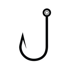 Black silhouette of a fishing hook vector Art & Illustration, fishing ornaments