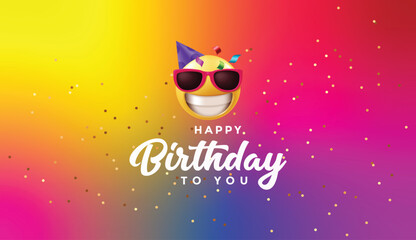 Fototapeta premium Happy Birthday Vector Lettering art
