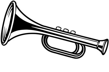 bugle  silhouette vector  illustration