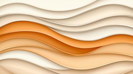 Obraz premium Abstract Layered Textures of Warm Cream and Beige Tones Creating Flowing Waves