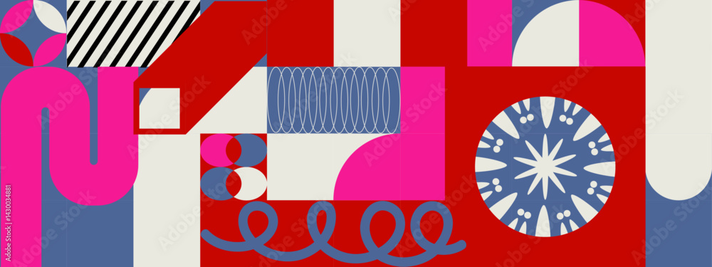 Poster colorful memphis retro vibrant geometric abstract background with shapes and patterns vector illustr