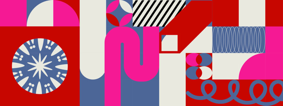 Dynamic abstract design featuring colorful geometric shapes