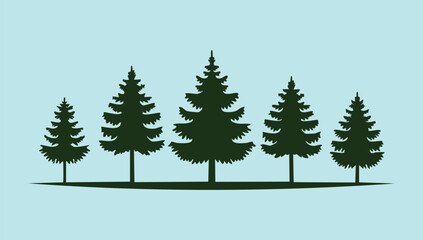 Tree silhouette vector collection