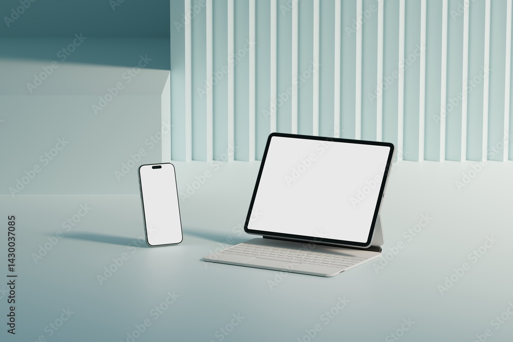 Canvas Prints responsive web design and website mockup, devices mock up, smartphone desktop tablet laptop template