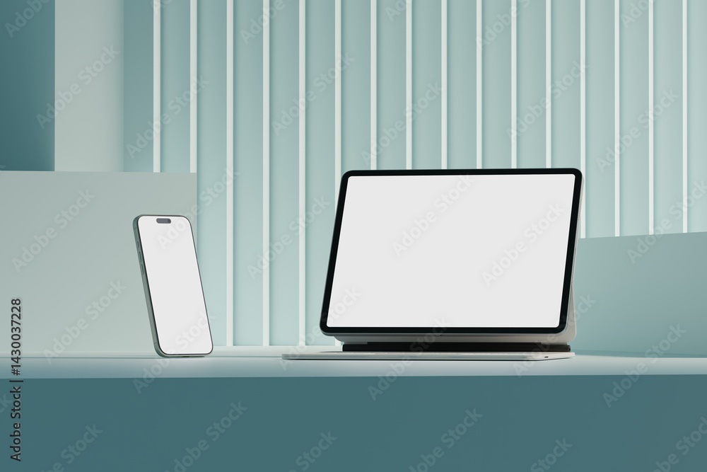 Canvas Prints responsive web design and website mockup, devices mock up, smartphone desktop tablet laptop template