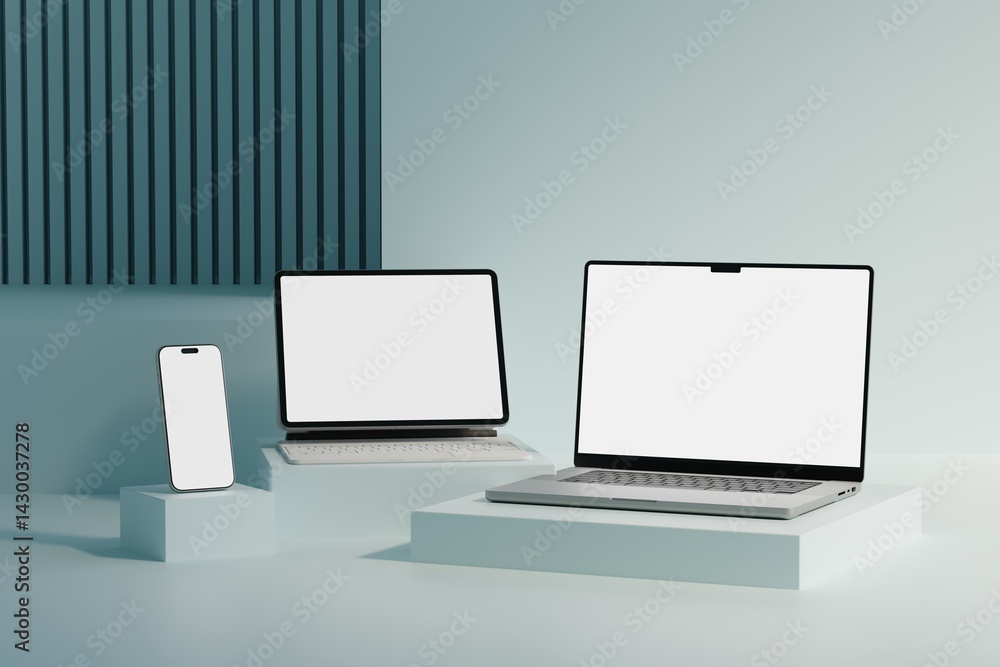 Canvas Prints responsive web design and website mockup, devices mock up, smartphone desktop tablet laptop template