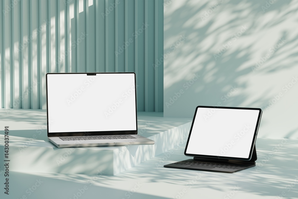 Canvas Prints responsive web design and website mockup, devices mock up, smartphone desktop tablet laptop template