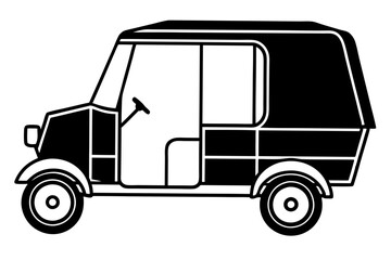 auto rickshaw  silhouette vector 