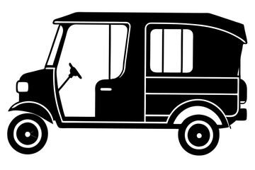 auto rickshaw  silhouette vector 