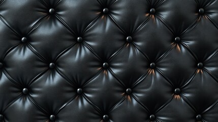 Fototapeta premium Texture en cuir noir matelassÃ©