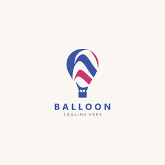 Fototapeta premium Air balloon logo creative design air transport symbol template simple illustration