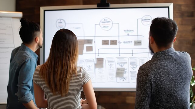 Team Members Collaborating on Marketing Campaign Strategy Review