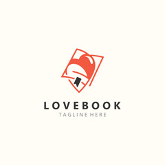 Fototapeta premium Love combines Book logo shape Symbol Design Template Style illustration vector