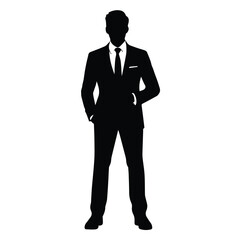 business man black silhouette logo 