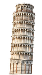 Leaning Tower of Pisa: Iconic Italian Landmark with Unique Architecture and Historical Significance on transparent background