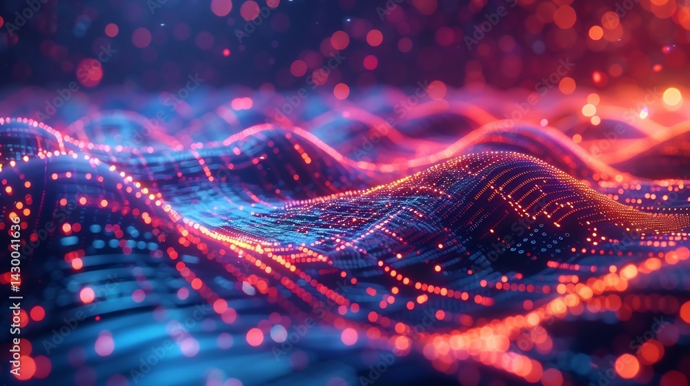 Poster dynamic ai dreamscape vibrant holographic textures mesmerizing futuristic deep learning texture surr