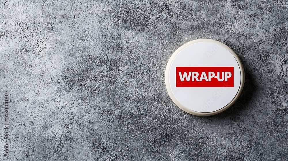 Poster a circular button with the word 