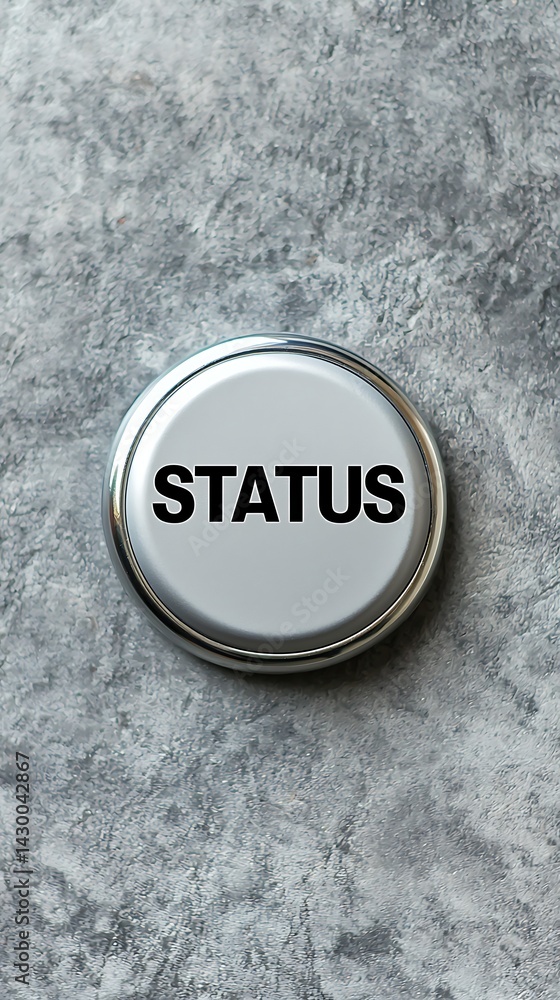 Poster a circular button with the word 