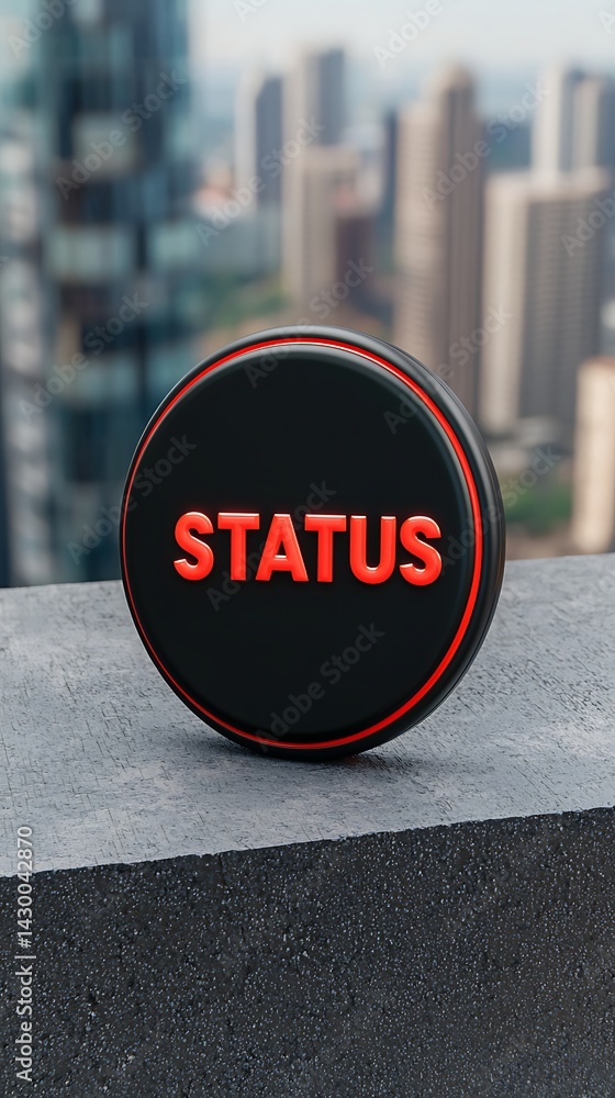 Poster a round black button with 