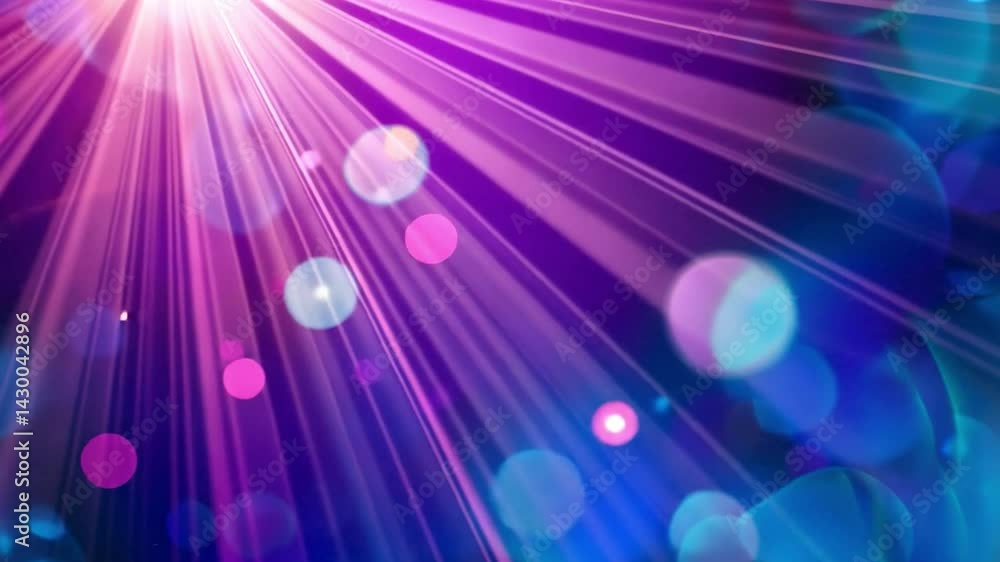 Poster colorful light rays and bokeh circles create vibrant, dynamic abstract background full of energy and