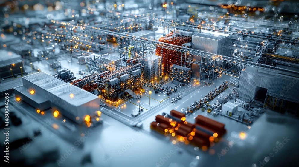 Poster Nighttime aerial view of urban infrastructure development in dynamic environments for seo effectiveness
