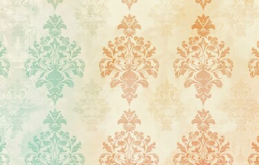 A soft, pastelcolored damask pattern with subtle shading and a touch of vintage charm for wedding invitation background paper. 