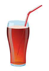 Glass of Soda Cola - Vector Illustration