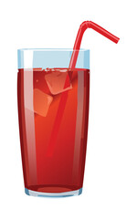 Drink Glass of Cola - Vector Illustration