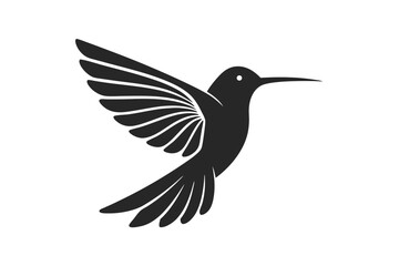 hummingbird vector silhouette illustration isolated on white background