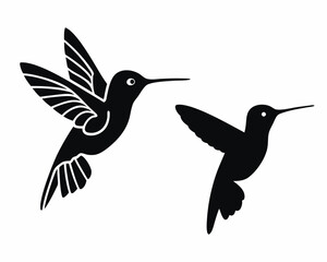 hummingbird vector silhouette illustration isolated on white background
