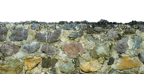 strong rock wall border isolated