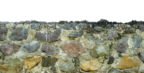 strong rock wall border isolated