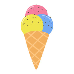 Colorful Ice Cream Cone Illustration