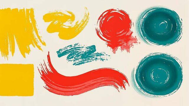 Vibrant Abstract Paint Strokes: A Collection of Bold Colors and Textures