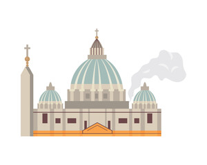 Obraz premium Sistine Chapel Iconic Architecture Sacred Space Vatican Dome St Peters Basilica Illustration