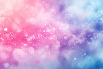 Obraz premium Romantic Pink Blue Purple Heart Background with Glitter Sparkle