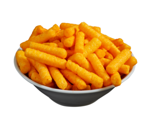 snack stick in a bowl isolated on white