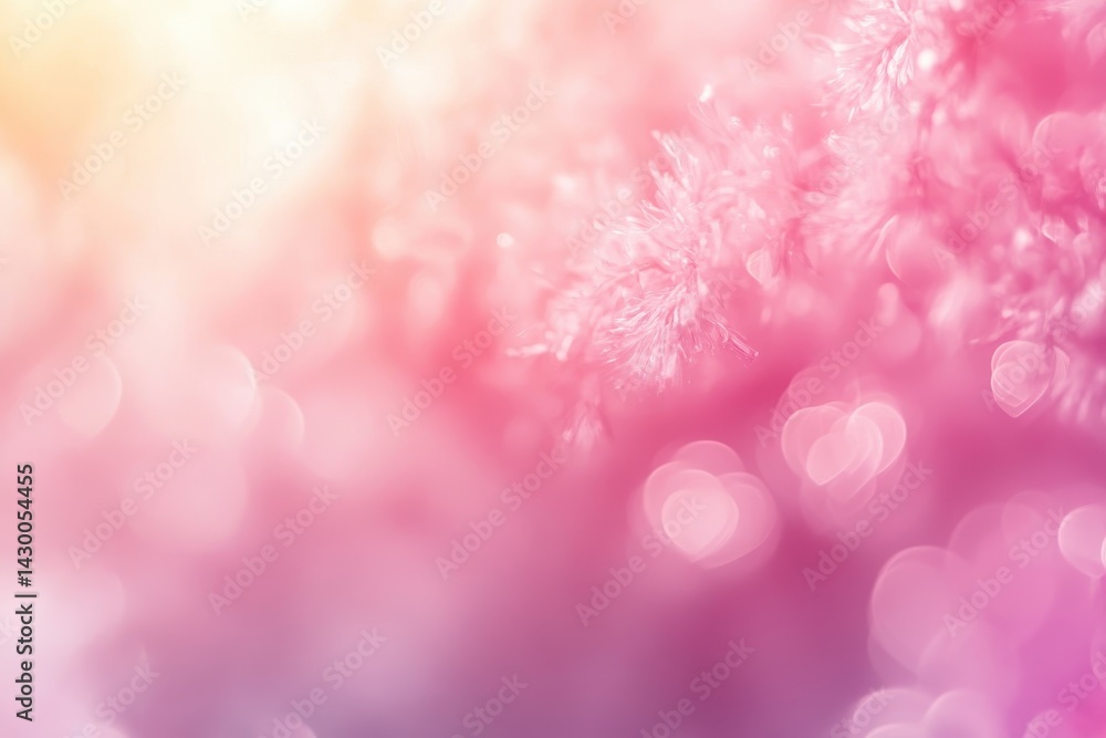 Aufkleber soft pink and orange abstract background with blurred floral texture and bokeh lights