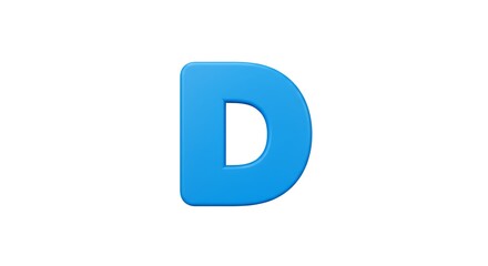 Obraz premium Blue Letter D on White Background