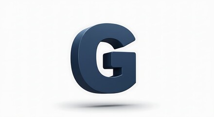 Letter G in Dark Blue on White Background