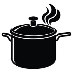 Pressure Cooker with Steam Vector – Hot Kitchen Appliance Illustration for Cooking & Food Design