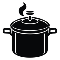 Pressure Cooker with Steam Vector – Hot Kitchen Appliance Illustration for Cooking & Food Design