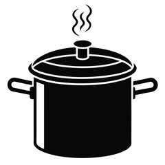 Pressure Cooker with Steam Vector – Hot Kitchen Appliance Illustration for Cooking & Food Design