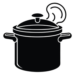 Pressure Cooker with Steam Vector – Hot Kitchen Appliance Illustration for Cooking & Food Design