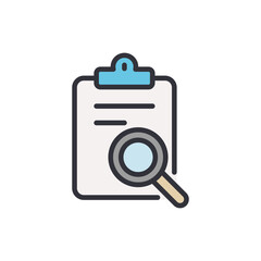 Report analytics colored icons, minimalist vector illustration ,simple transparent graphic element .Isolated on white background