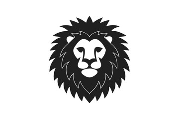 lion head vector silhouette illustration isolated on white background