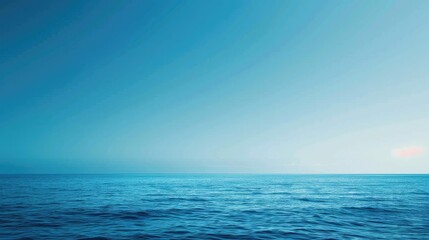 Fototapeta premium A soothing background with a gradation of blues, from sky blue to deep blue, tailored for chroma key applications. 