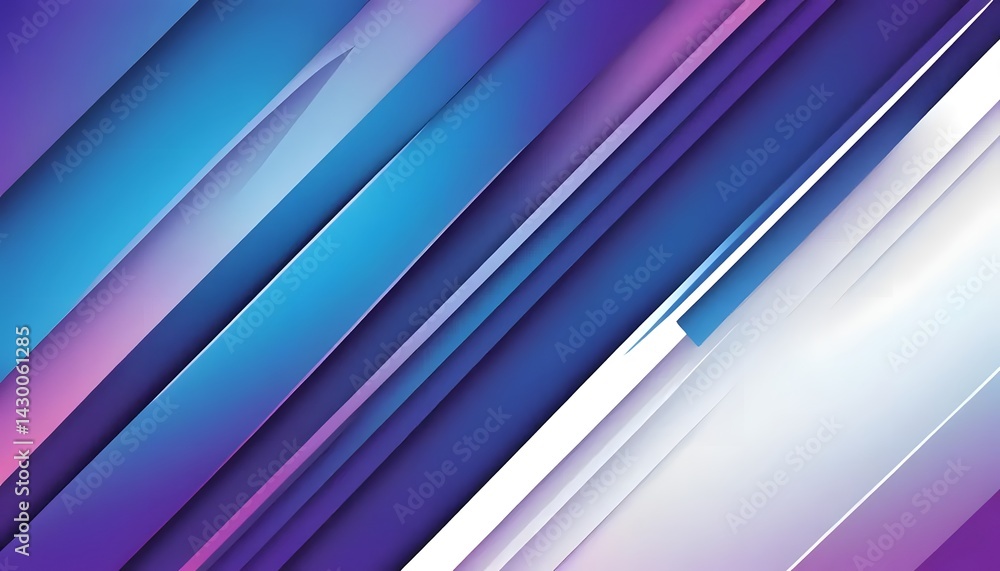 Poster dynamic interplay of vibrant blues and purples, creating a sense of motion and energy through layere